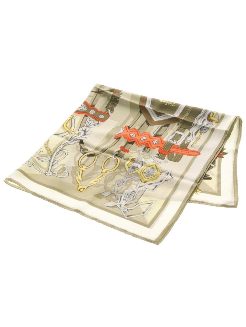Hermes Carre 90 Vert Argil Silk Scarf Khaki